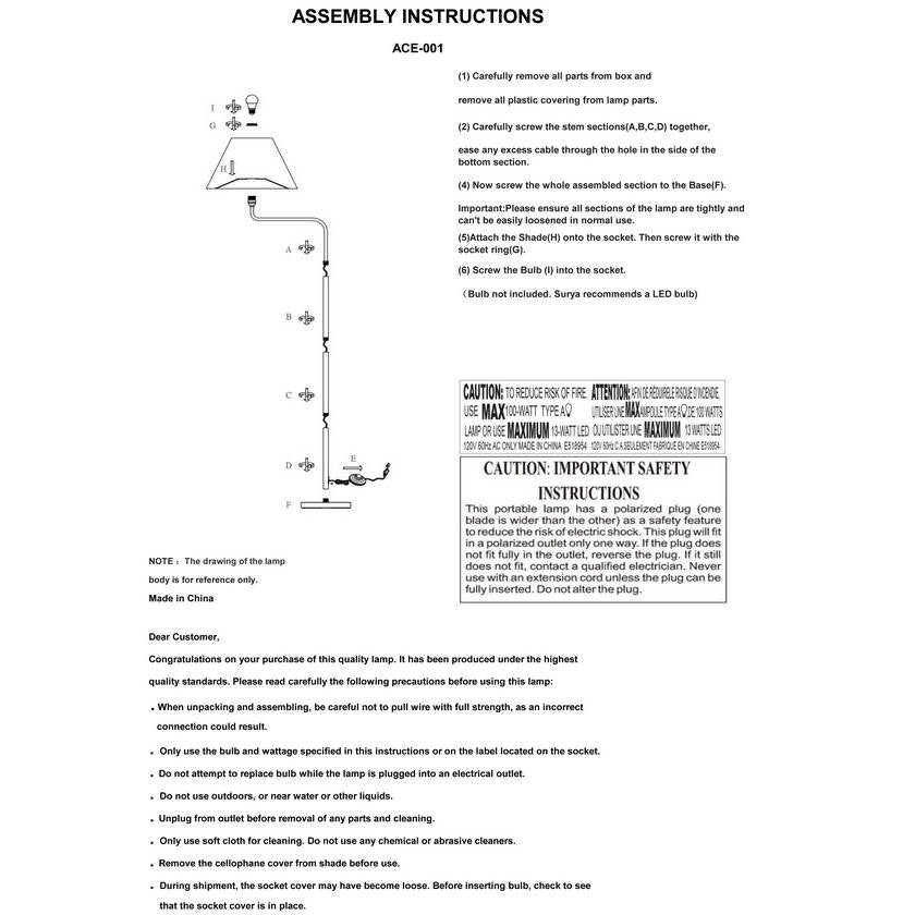 Dangelo Modern Metallic - Brass Floor Lamp